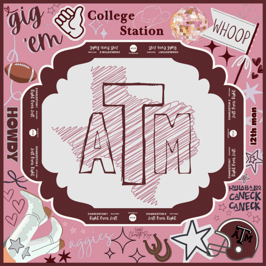 College Station Mahjong Mat (Pink or Gray) • Preorder